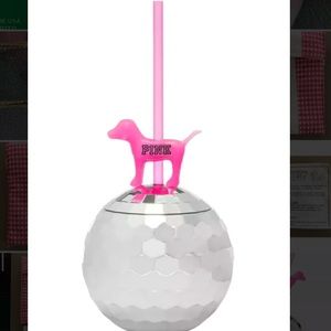 NEW In Package VICTORIA’S SECRET PINK Dog Disco Ball Cup Straw 20oz 2017